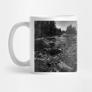 Down By The Stream - Black and White Mug